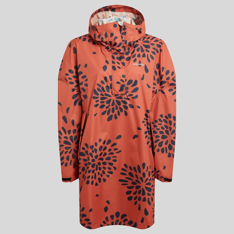 Craghoppers National Trust Globeflower Packable Waterproof Jacket - Orange, S-M