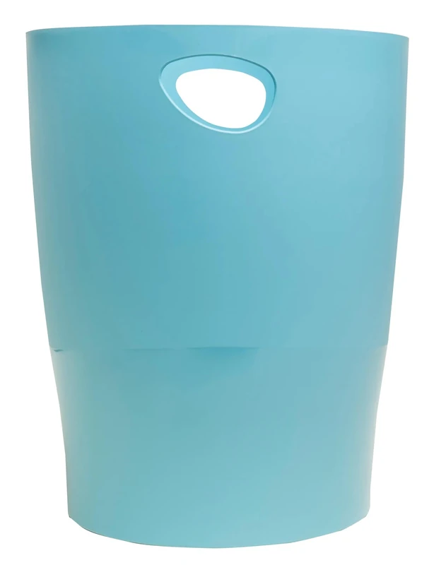 Exacompta - Ref 45391D - Box of 8 Waste Paper Bins with Handles ECOBIN Pop N'Co - Large Capacity 15 L - Dimensions 26.3 x 26.3 x 33.5 cm - Office or Home - Cyan