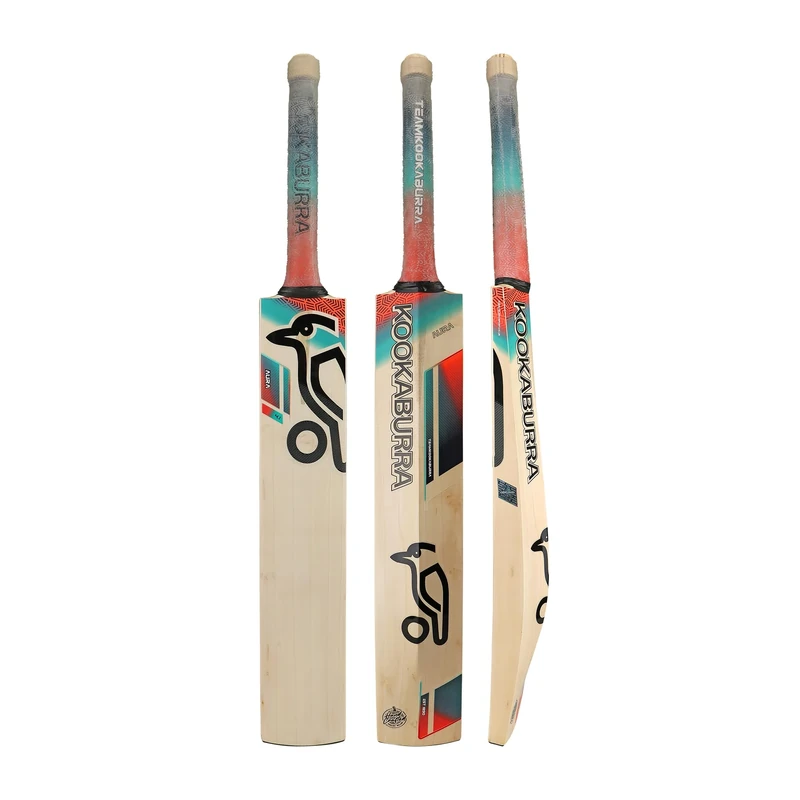 Kookaburra Aura 4.1 Cricket Bat, Short Handle, Coral/Blue