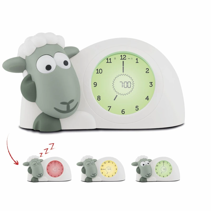 ZAZU Sam The Lamb Watch - Sleep Coach Clock and Night Light for Children | Teaches Your Child When to Wake Up with Visual Indicators | Adjustable Brightness | Automatic Shut-Off (Sage)