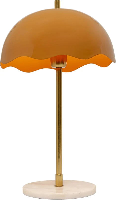 Kare Design Table Lamp Lia, Orange, Metal, Marble Base, Bedside Lamp, Elegant Lighting, Room Decor, Bedroom, Living Room, Bulb Not Included, 50 x 30 x 30 cm (H/W/D)
