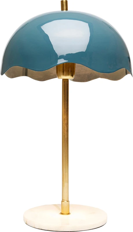 Kare Design Table Lamp Lia Midnight, Blue, Steel, Marble Base, Bedside Lamp, Elegant Lighting, Room Decor, Bedroom, Living Room, Bulb Not Included, 50 x 30 x 30 cm (H/W/D)