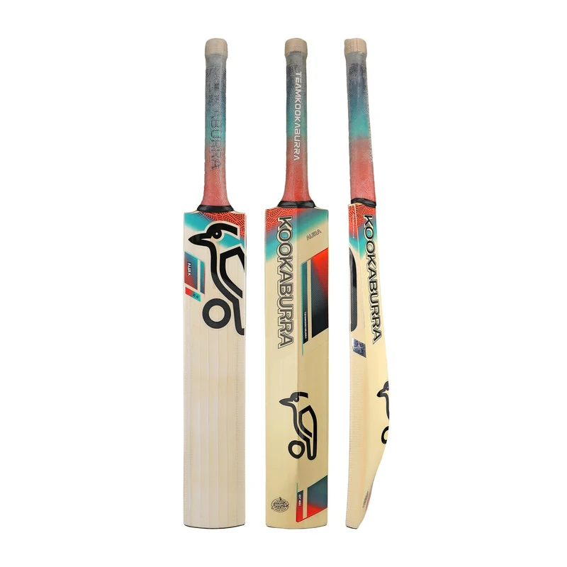 Kookaburra Aura 6.5 Cricket Bat, Short Handle, Coral/Blue, Coral/Blue