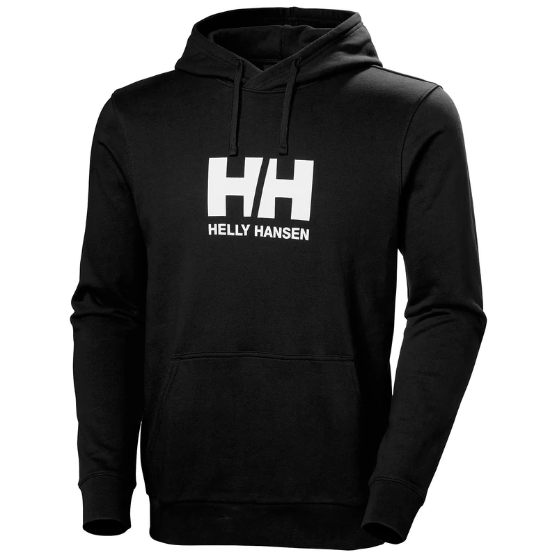 Helly Hansen Men's HH Logo Hoodie, Black 2.0, L