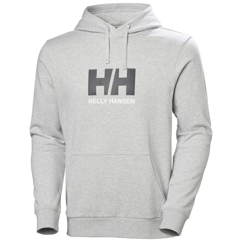 Helly Hansen Men's HH Logo Hoodie, Grey Melange 2.0, L