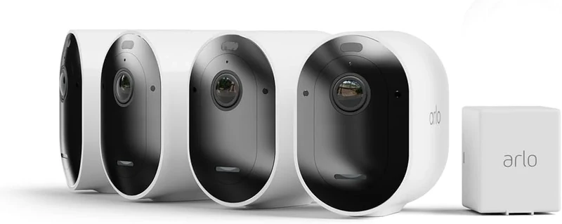 Arlo Pro 5 Security Camera Outdoor Wireless with Rechargeable Battery, 2K Outdoor Camera Kit, Dual-Band Wifi, Battery Operated, Free Trial of Secure, Advanced Colour Night Vision, 4 Cameras, White