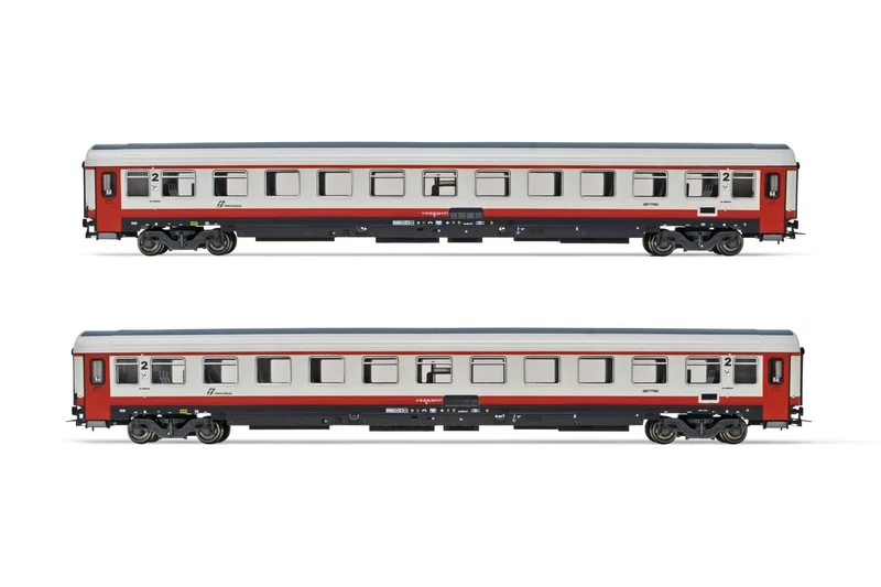 Rivarossi HR4355 FS 2-units pack UIC-Z1 rebuilt 2nd class Frecciabianca liver model RailwayRolling Stock - Coaches
