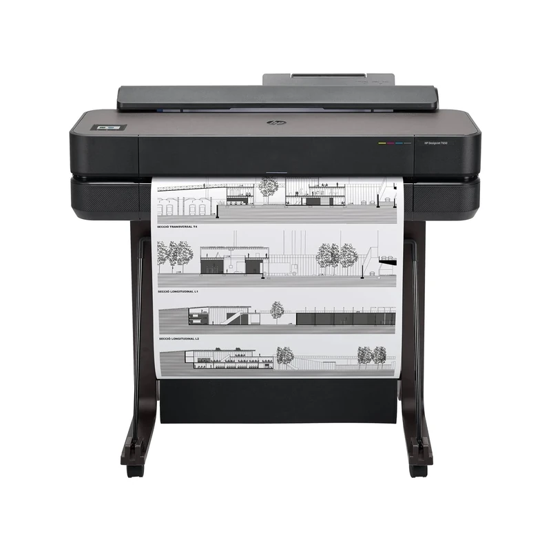 HP DesignJet T650 24-inch (5HB08D), Large Format Printer, Plotter, Standard A4-A1, 81 A1 Prints/Hour, Wi-Fi, Ethernet, USB, 2400x1200 dpi, Recycled Metal, 2-Year Warranty, Click, Black
