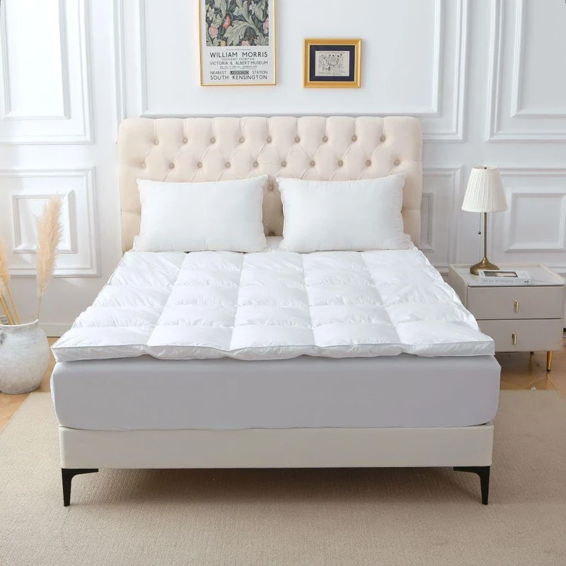 Kampala Hill Mattress Topper Goose Feather and Down Hotel Quality Thick Luxury Deep Fill (5cm) (Single)