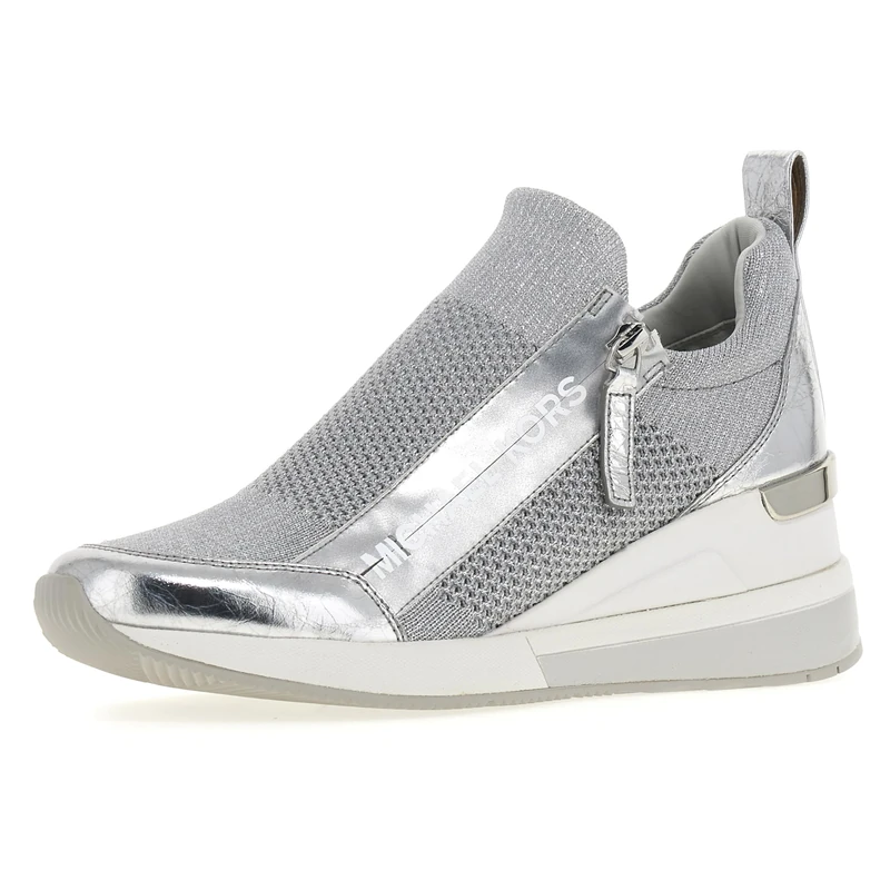 Michael Kors 43R5WIFS3D-040 Willis Wedge Trainer Women Silver UK 8