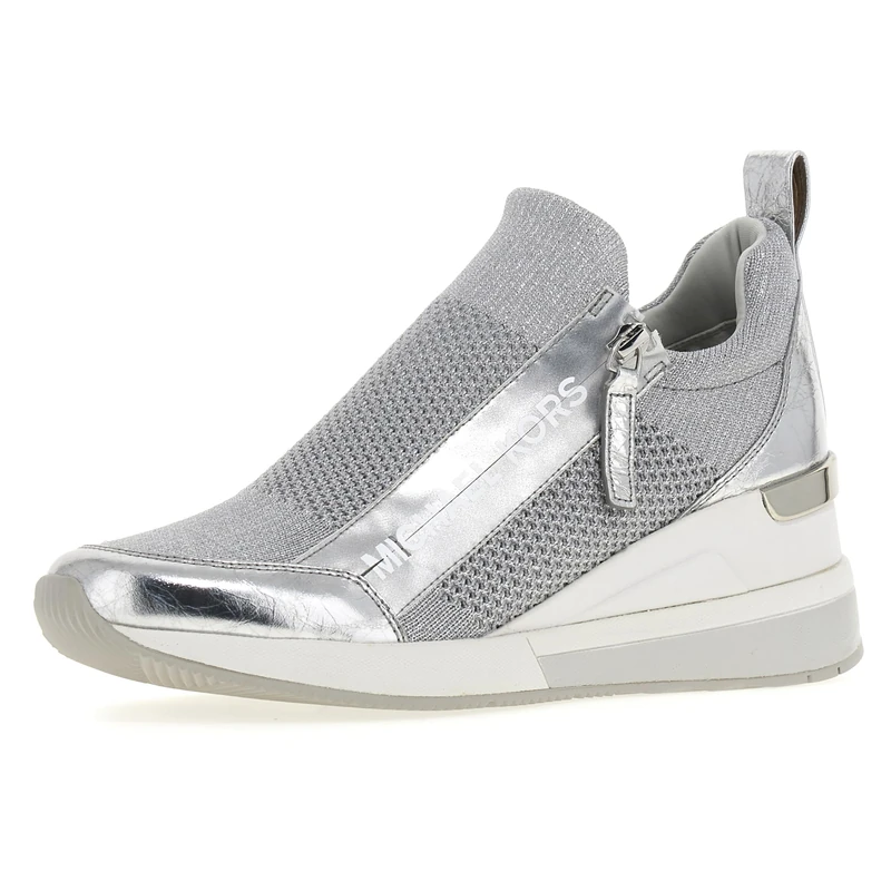 Michael Kors 43R5WIFS3D-040 Willis Wedge Trainer Women Silver UK 6