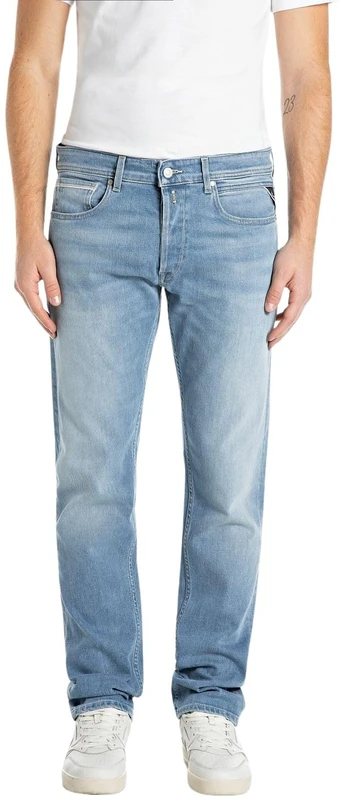 Replay Grover Men's Straight Fit Jeans, 010 Light Blue, 30 W/32 L - Image 1