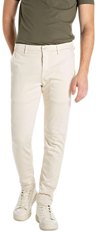 Replay Zeumar Hyperchino Men's Slim Fit Chino Jeans Colour Xlite, 200 Natural Rope, 34 W/32 L