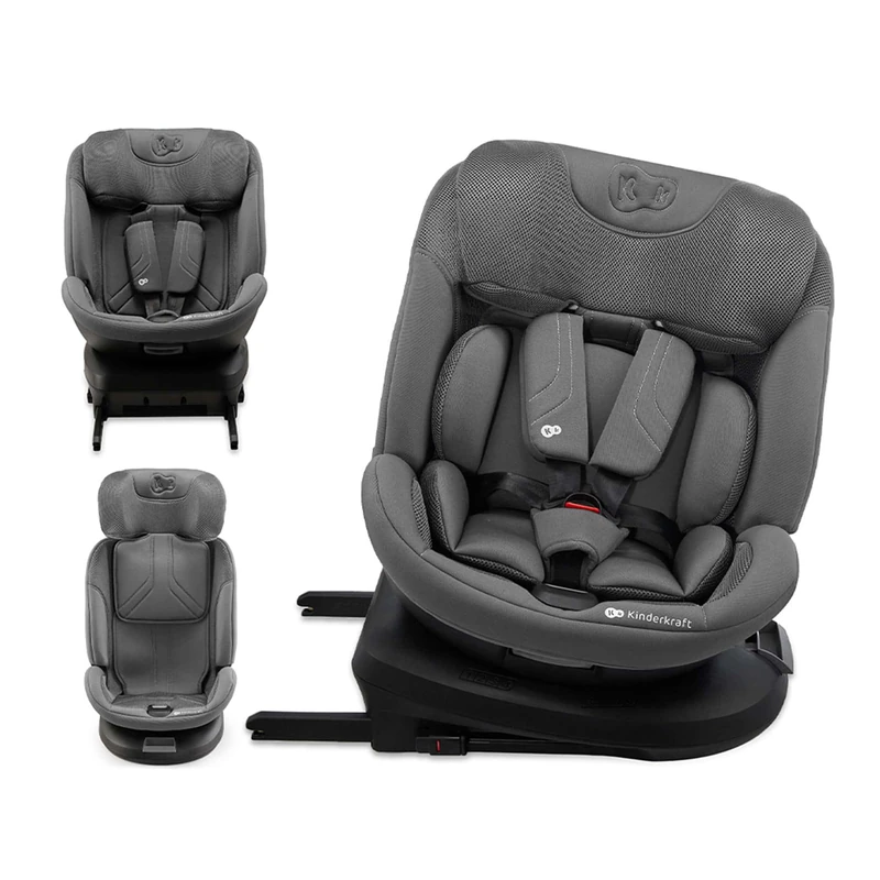 Kinderkraft XPEDITION3 I-Size Child Car Seat with 360 Degree Rotation, Isofix, Base Station, Special Safety Systems, Easy to Clean, from Birth Group 0/1/2/3 0-36 kg, SPS+, H-Guard+, Gray