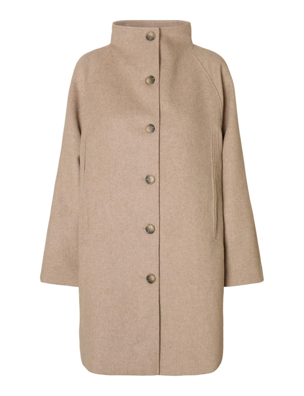 SELECTED FEMME Slfvinni Lano Coat Noos, Sandshell, 18