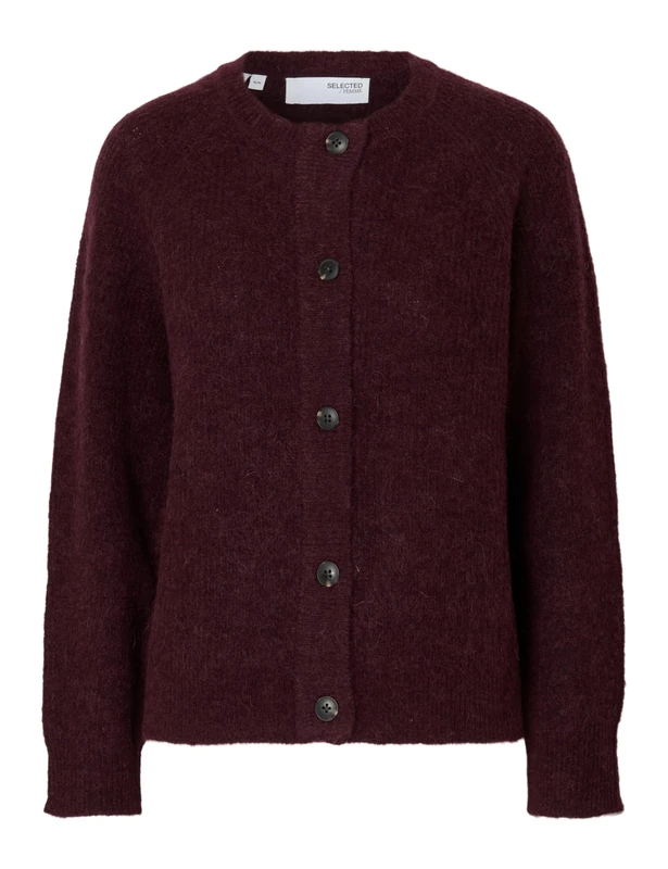 SELECTED FEMME Noos Women's Slflulu LS Knit Short Cardigan, FIG, M