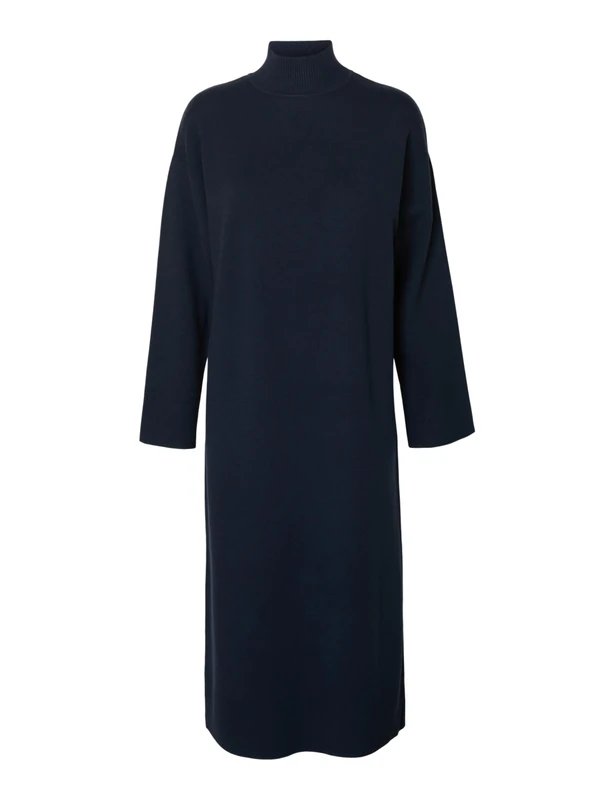 SELECTED FEMME Women's Slfkamma Ls Knit Long Dress Noos, Dark Sapphire, M - Image 1