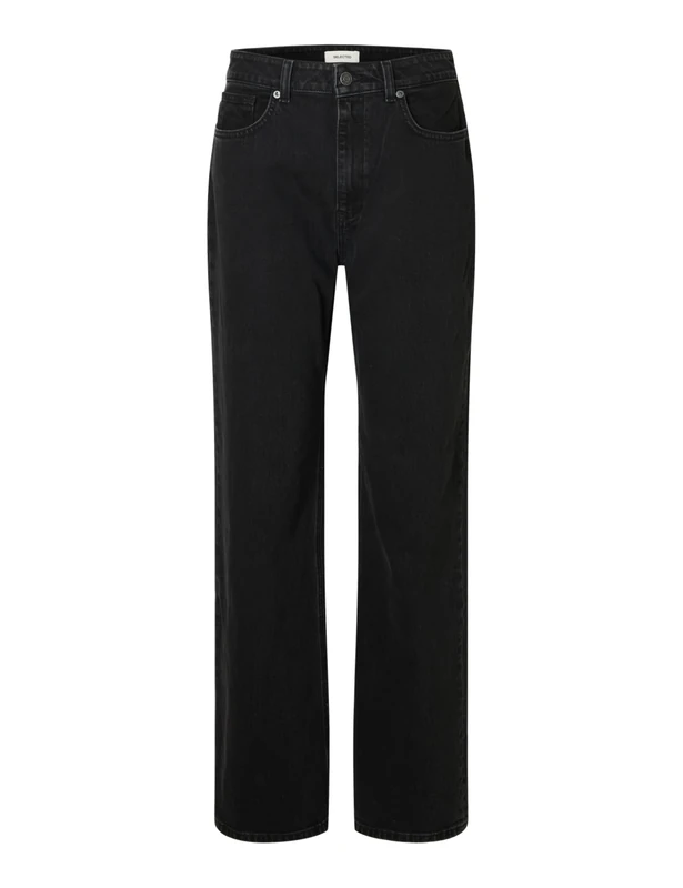 SELECTED FEMME Slfwide Bea-Kori Hw Jeans Noos, Black Denim, 28W x 32L - Image 1