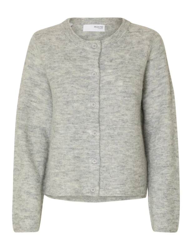SELECTED FEMME Slflulu New LS Knit Cardigan Noos, Light Grey Mix, XS