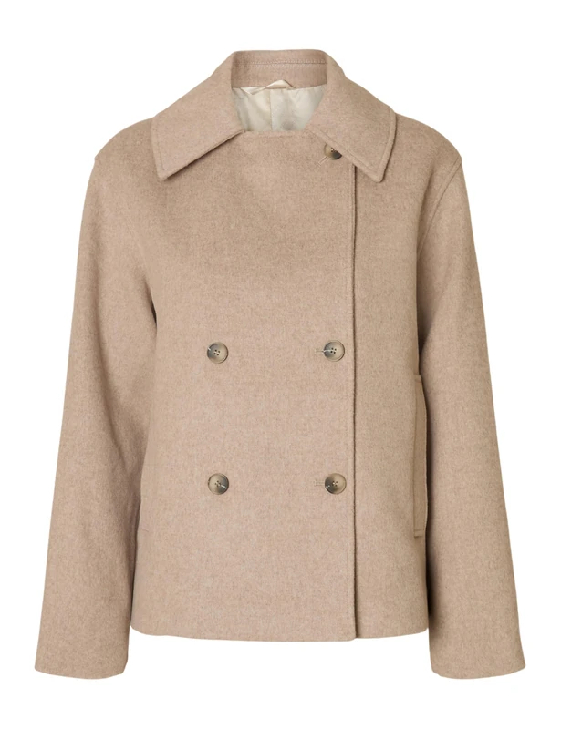 SELECTED FEMME Women's Slfalma Lano Jacket Noos, Sandshell, Numeric_38, Sandshell, Numeric_38