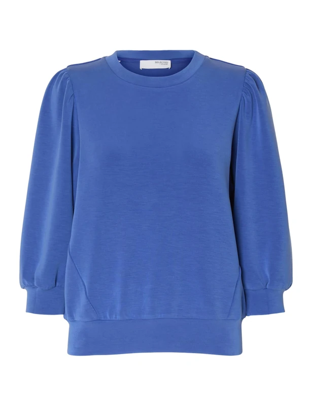 SELECTED FEMME Female Sweatshirt Puff Sleeves, Dazzling Blue, S