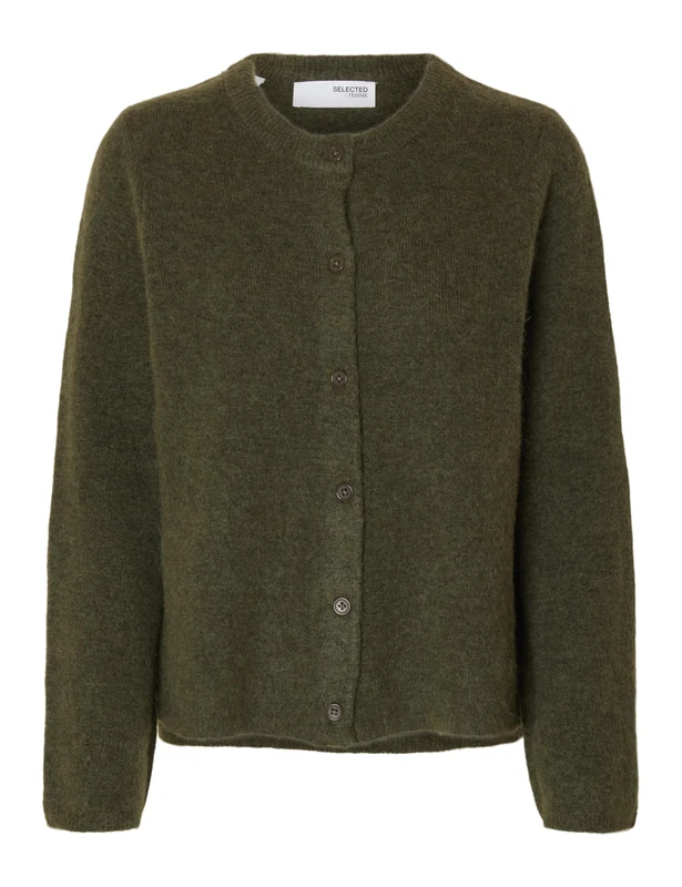 SELECTED FEMME Slflulu New LS Knit Cardigan Noos, Kalamata, L