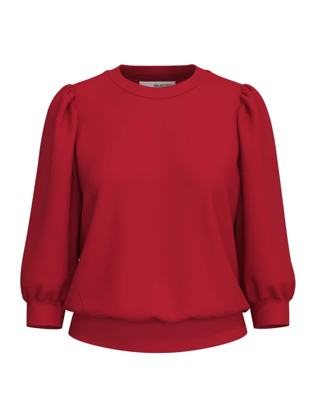 SELECTED FEMME Women's Slftenny 3/4 Sweat Top Noos, red, XL