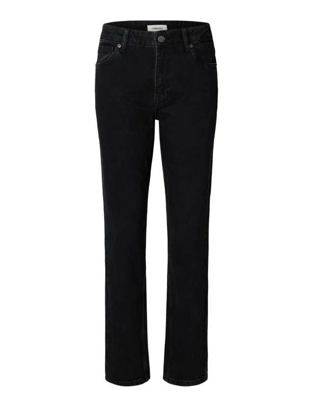 SELECTED FEMME Slfslim Bea-Kori Mw Jeans Noos, Black Denim, 29W x 32L - Image 1