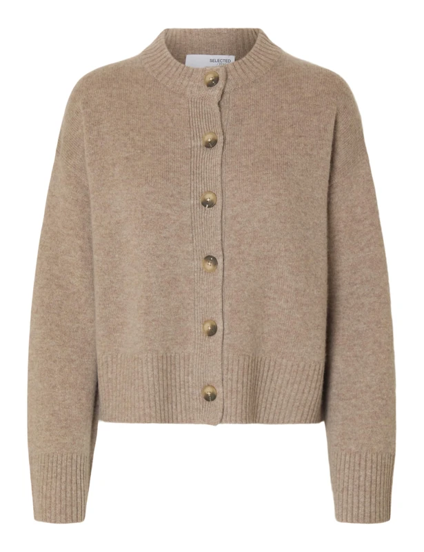 SELECTED FEMME Slfcille LS Knit O-Neck Cardigan Noos, Irish Cream., XL