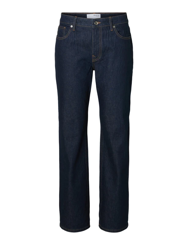 SELECTED FEMME Slfstraight Bea-Kori Mw Jeans Noos, Dark Denim Blue, 28W x 32L
