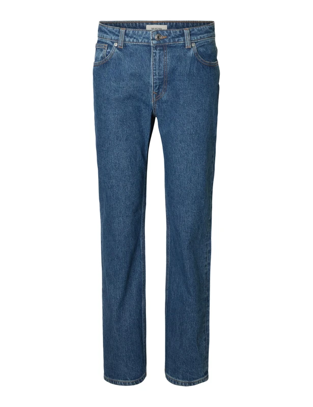 SELECTED FEMME Slfstraight Bea-Kori Mw Jeans Noos, Medium Blue (Medium Blue Denim), 27W x 32L - Image 1