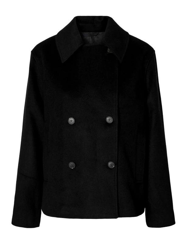 SELECTED FEMME Women's Slfalma Lano Jacket Noos, Black, Numeric_44, Black, Numeric_44