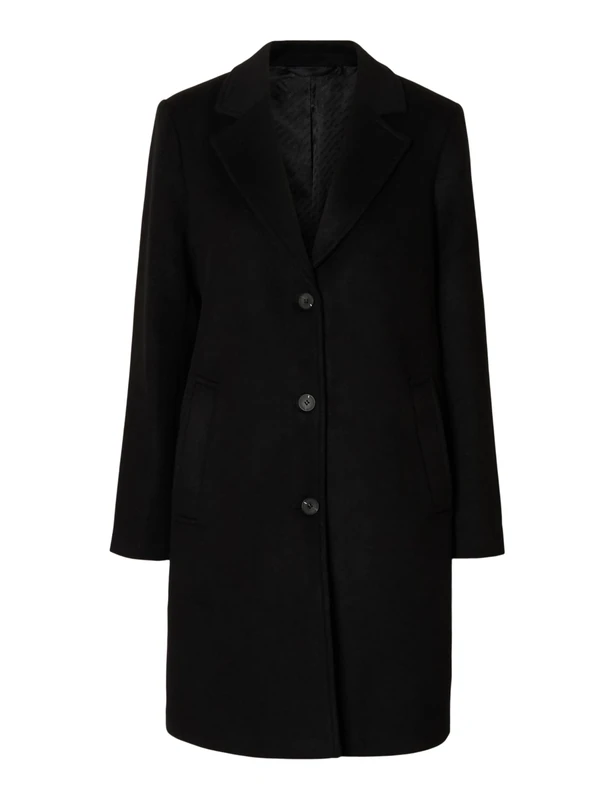 SELECTED FEMME Slfsasja Lano Coat Noos, black, 12