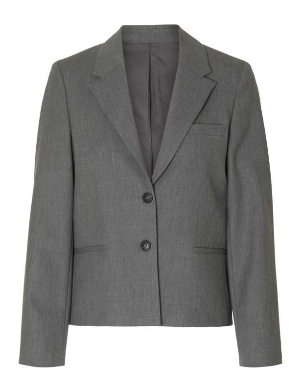 SELECTED FEMME Slfrita Lano Blazer Noos, Medium Grey Melange, 14