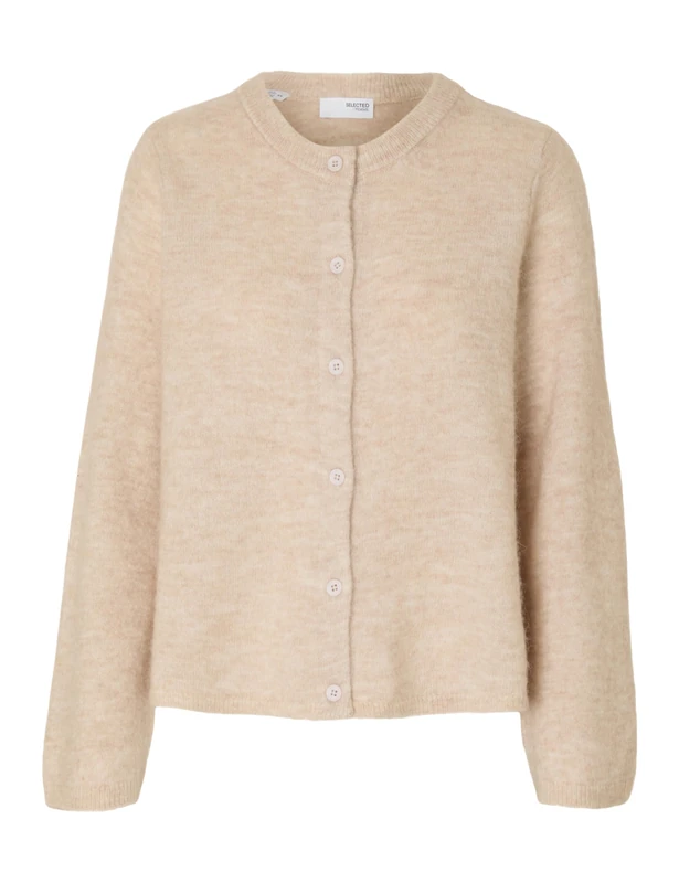 SELECTED FEMME Slflulu New LS Knit Cardigan Noos, Birch, XL