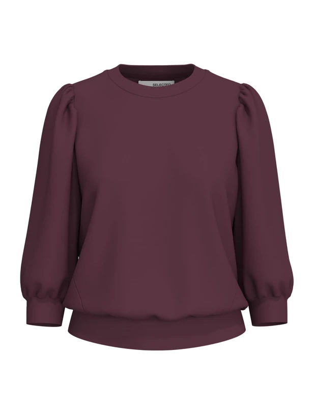SELECTED FEMME Slftenny 3/4 Sweat Top Noos, FIG, L