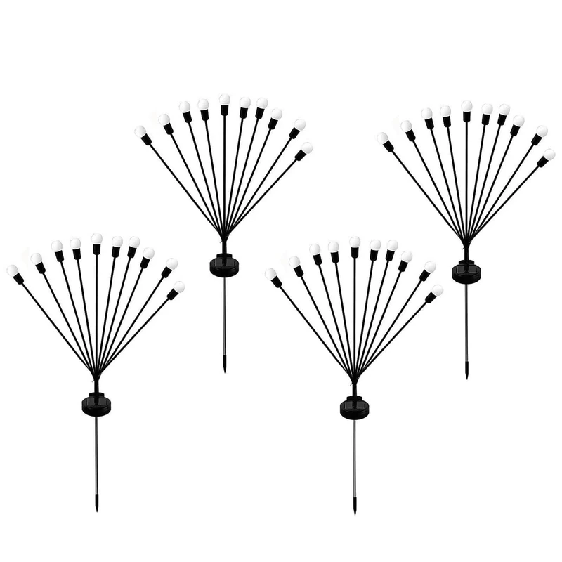 Lumisky Set of 4 LED Solar Torch Lights with Warm White Balls Height 73 cm