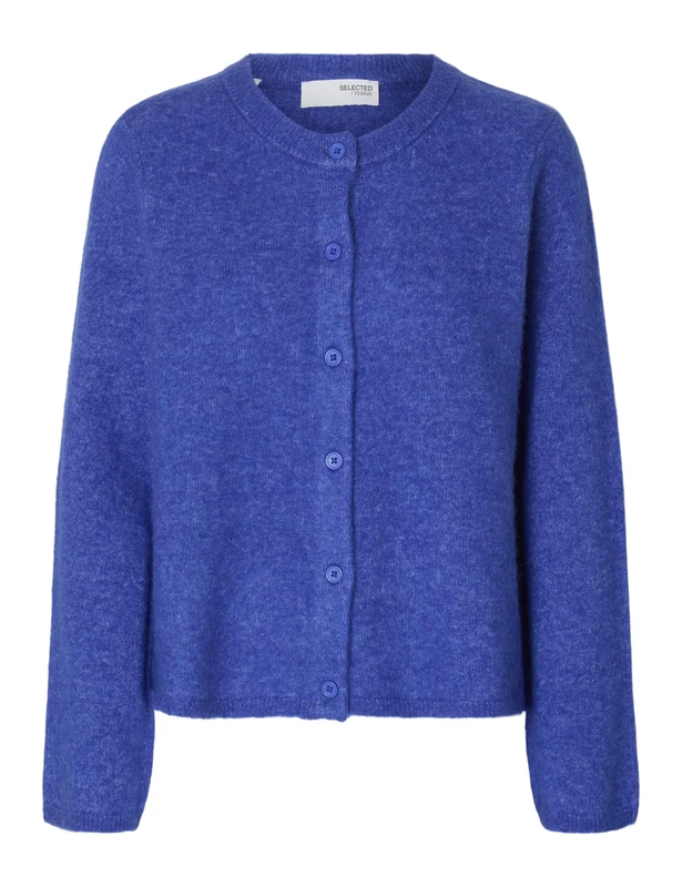 SELECTED FEMME Slflulu New LS Knit Cardigan Noos, Dazzling Blue, XXL - Image 1