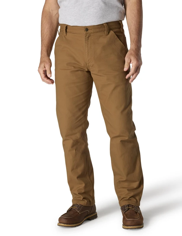 Carhartt Men's Loose Straight Rugged Flex Duck Dungaree Work Utility Pants, Carhartt Brown, 38 W/32 L