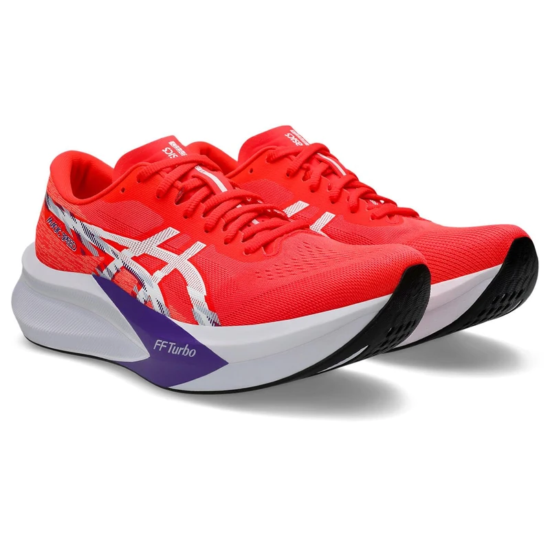 ASICS Men's Magic Speed 4 Sneaker, Flash Red White, 13 UK