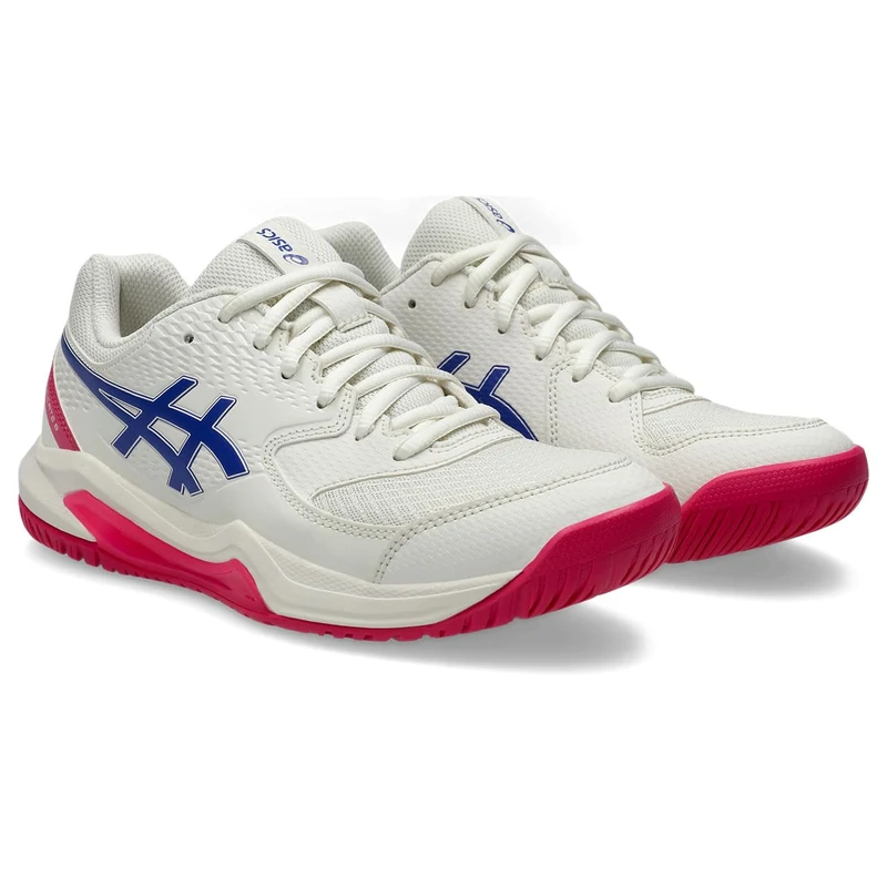 ASICS Womens Gel-Dedicate 8 Sneaker, Cream Darl Cobalt, 7.5 UK