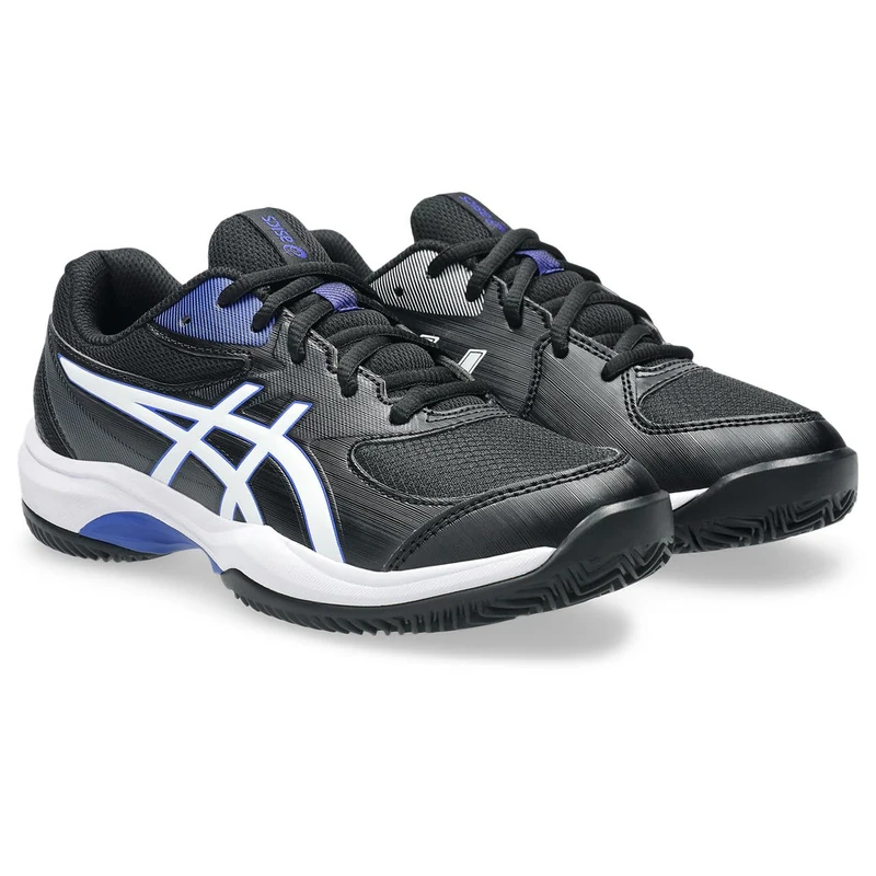 ASICS Boys Gel-Game 10 Gs Clay Sneaker, Black White, 4.5 UK