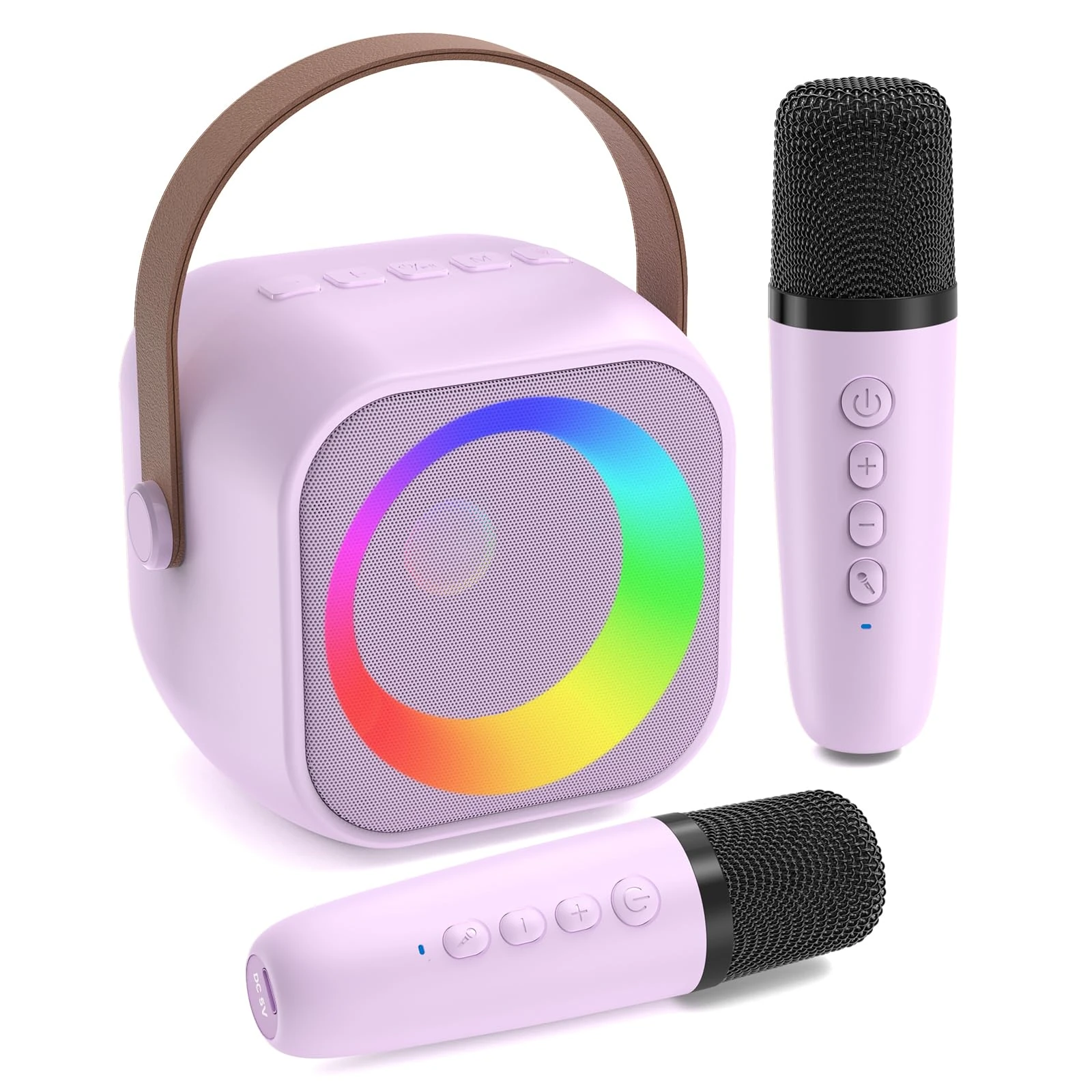 Jeefu Karaoke Machine 2 Microphones, Birthday Gifts for Girls Toys Age 3-15 Year Old Girls Gifts Kids Microphone Toys for 3-12 Year Old Girls Birthday Presents for Kids
