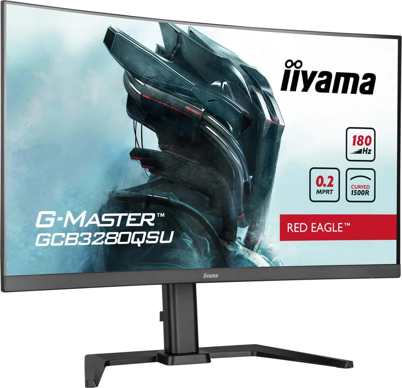 iiyama G-Master GCB3280QSU-B2 32 inch 180Hz Curved QHD Pro-Gaming Display, 0.2ms (MPRT) VA LCD with FreeSync, 2560x1440, 2 x HDMI, 1 x DisplayPort, Height Adjustable Stand