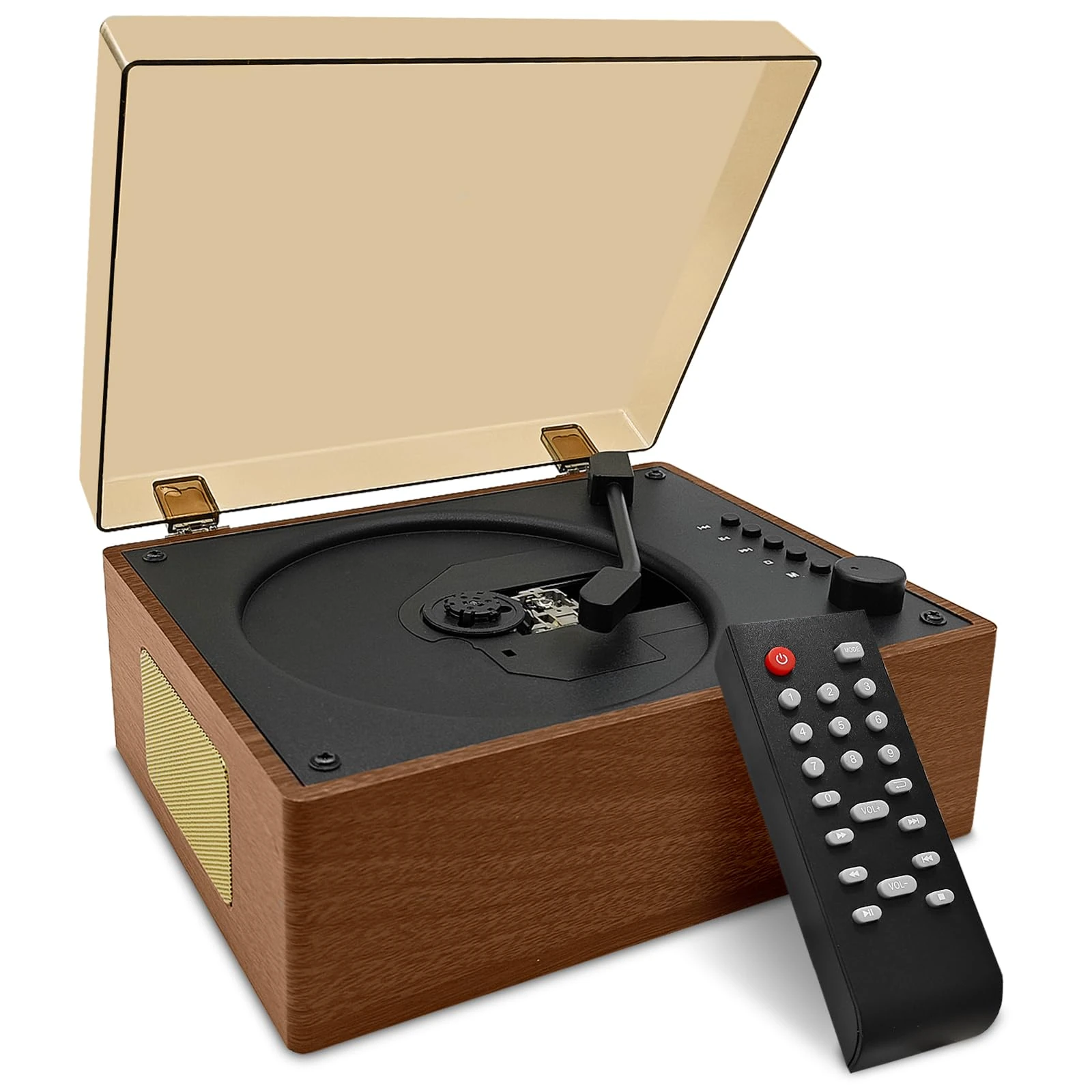 CD Player Portable with Speakers Bluetooth Desktop Knit Retro CD Player for Home Rechargeble Battery Small Vintage CD Player with Bluetooth Input, USB Playback, AUX in, Headphone Jack, Remote Control