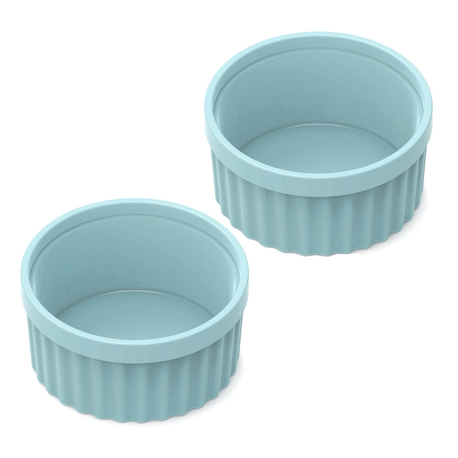 Silicone Ramekins Oven Proof, 10cm Small Oven Baking Dishes For Nibbles, Set of 2 Ramekins for Air Fryer, Small Silicone Creme Brulee Bowl for Soufflé, Pies, Shirred Eggs