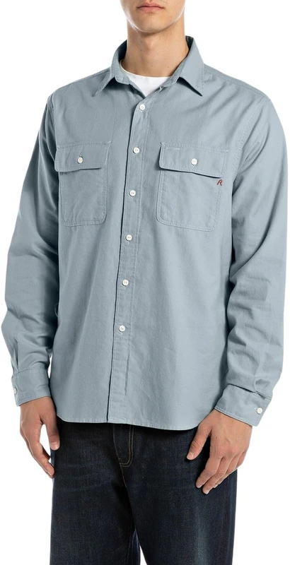 Replay Men's M4147 Shirt, 020 Light Blue, XXL