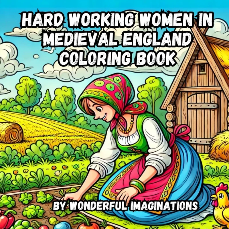 Hard Working Women In Medieval England Coloring Book: This book is designed to take you on a journey back in time to the heart of medieval village ... you'll discover the daily lives of women.