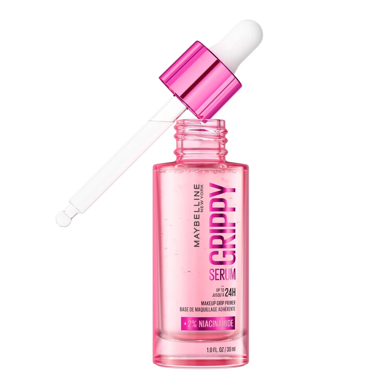 Maybelline New York Grippy Serum Makeup Primer, Glides On Like A Serum, Up To 24H Wear, Instantly Plumps & Hydrates Skin, +2% Niacinamide, Water-Based Formula, Suitable For All Skin Types (30ml)