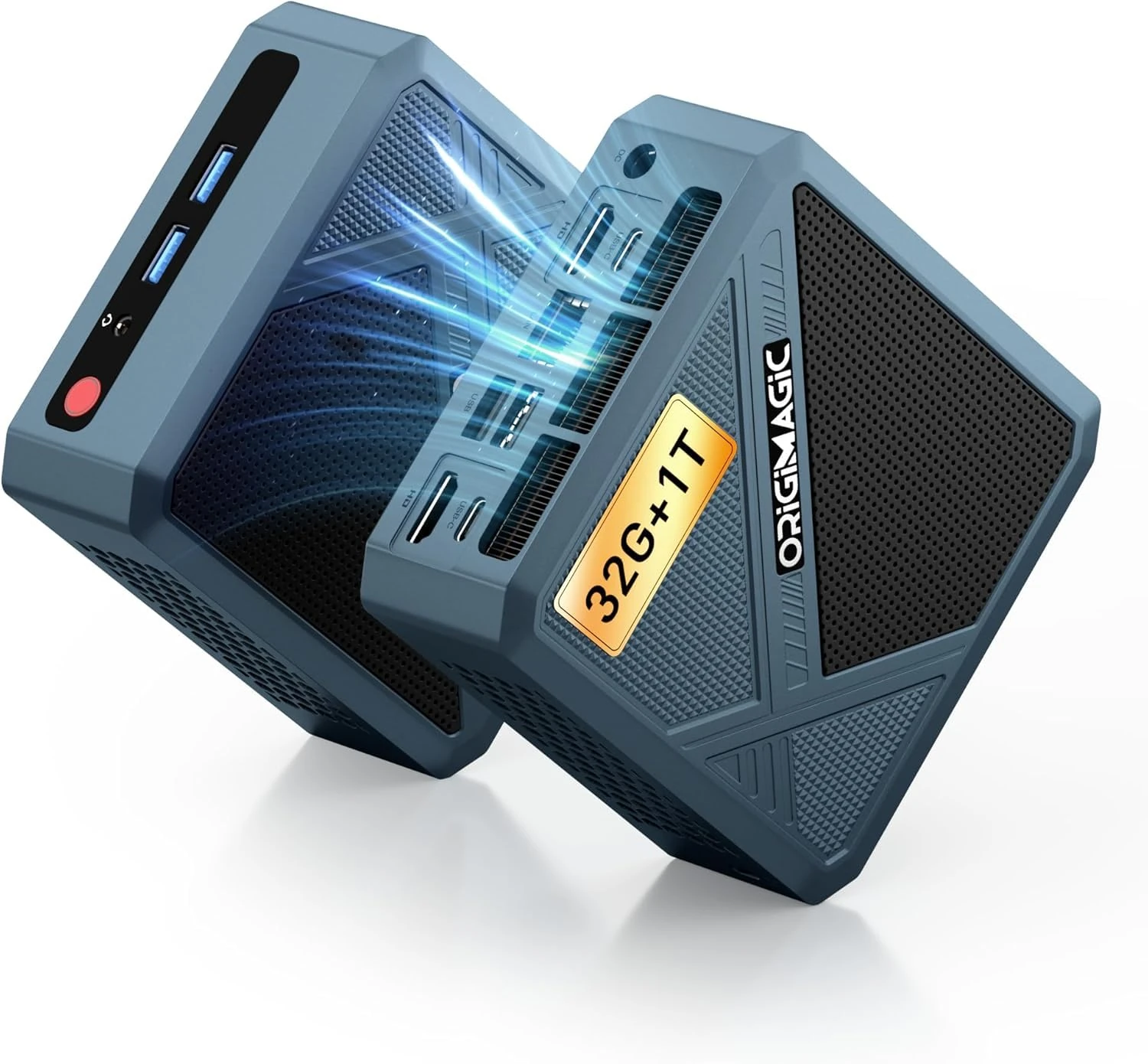 origimagic N1 Mini PC Ryzen 7 5825U Processor (8c/16t,up to 4.5GHz), 32GB DDR4 1TB NVMe SSD, Pre-in OS 11 Mini Gaming Desktop PC, 2.5G LAN, Wi-Fi 6E, Bluetooth 5.2, Dual TYPE-C| Dual HDMI 2.0